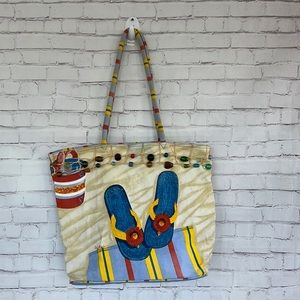 Paul Brent portofino beach striped tote bag